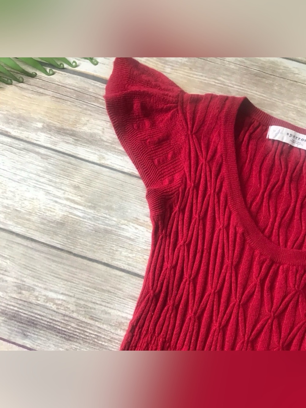 Anthropologie Sz XS Sparrow Red Knit Sweater Cable Dress As seen on Taylor Swift - Picture 5 of 6